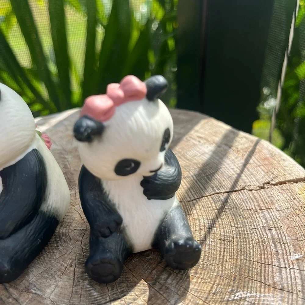 Vintage 1990 Avon Source of Fine Collectibles Ceramic Panda Bears